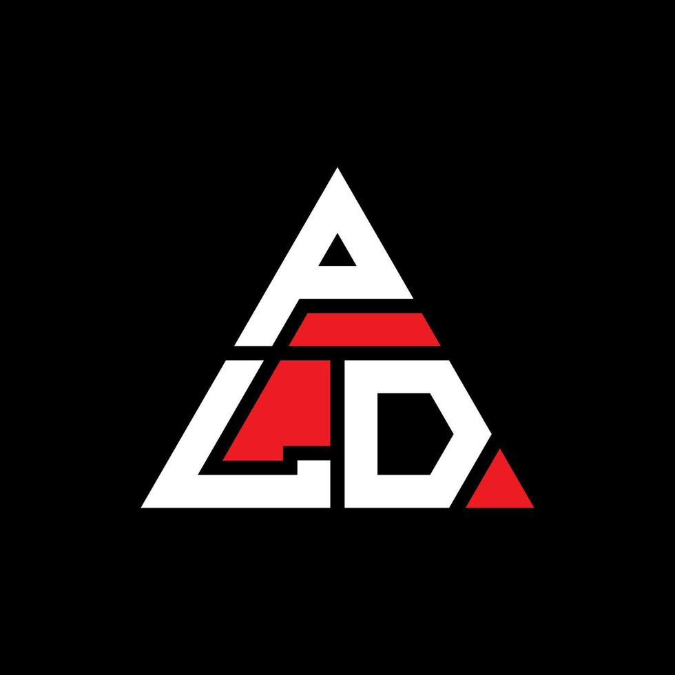 PLD triangle letter logo design with triangle shape. PLD triangle logo design monogram. PLD triangle vector logo template with red color. PLD triangular logo Simple, Elegant, and Luxurious Logo.