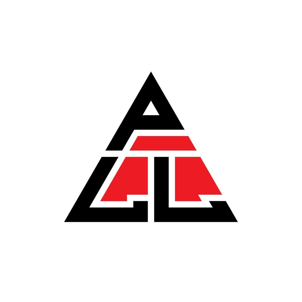 diseño de logotipo de letra triangular pll con forma de triángulo. monograma de diseño de logotipo de triángulo pll. plantilla de logotipo de vector de triángulo pll con color rojo. logo triangular pll logo simple, elegante y lujoso.