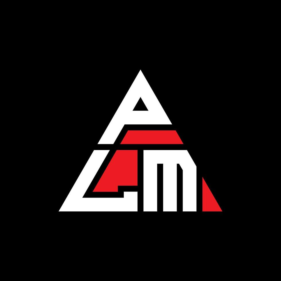 diseño de logotipo de letra triangular plm con forma de triángulo. monograma de diseño de logotipo de triángulo plm. plantilla de logotipo de vector de triángulo plm con color rojo. logo triangular plm logo simple, elegante y lujoso.