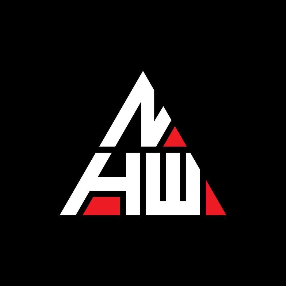 NHW triangle letter logo design with triangle shape. NHW triangle logo design monogram. NHW triangle vector logo template with red color. NHW triangular logo Simple, Elegant, and Luxurious Logo.