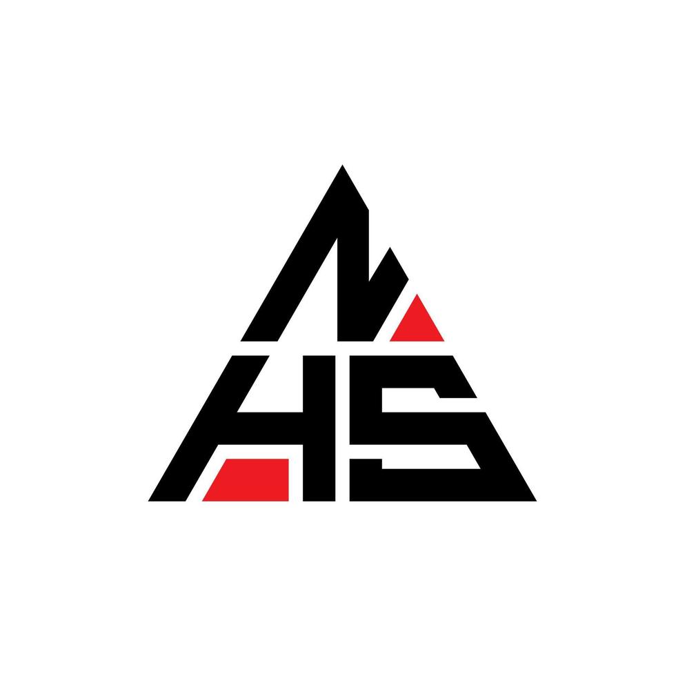NHS triangle letter logo design with triangle shape. NHS triangle logo design monogram. NHS triangle vector logo template with red color. NHS triangular logo Simple, Elegant, and Luxurious Logo.