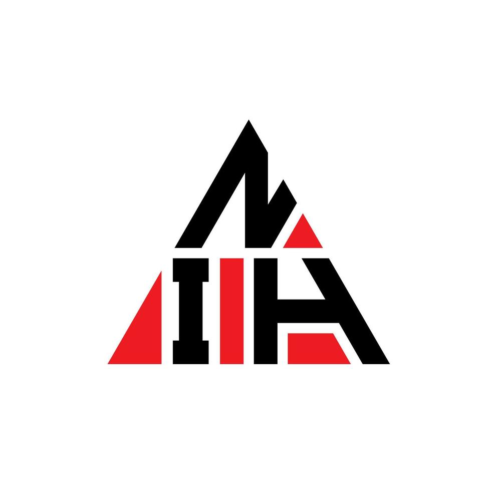 NIH triangle letter logo design with triangle shape. NIH triangle logo design monogram. NIH triangle vector logo template with red color. NIH triangular logo Simple, Elegant, and Luxurious Logo.