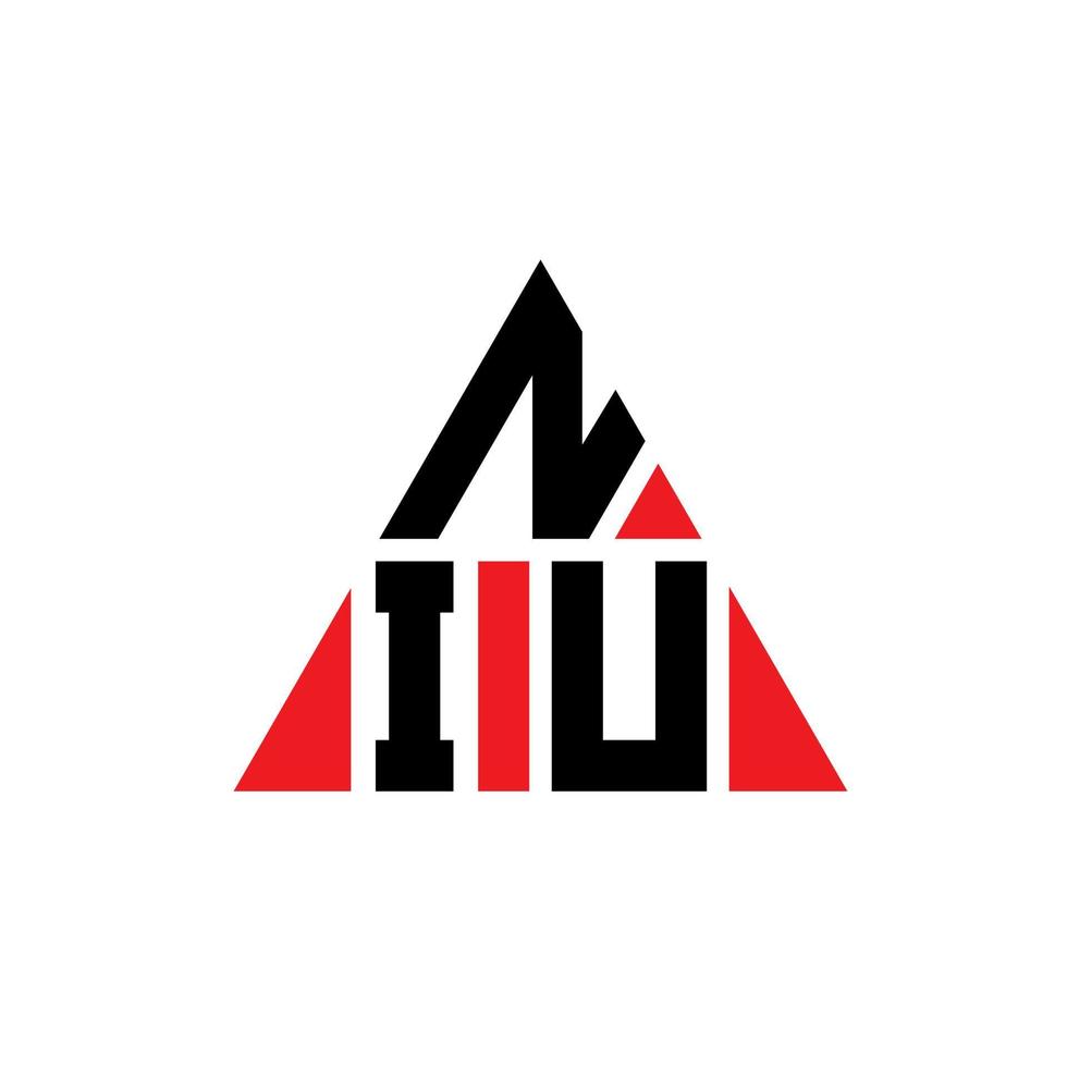 NIU triangle letter logo design with triangle shape. NIU triangle logo design monogram. NIU triangle vector logo template with red color. NIU triangular logo Simple, Elegant, and Luxurious Logo.