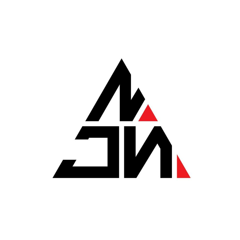 Diseño de logotipo de letra triangular njn con forma de triángulo. monograma de diseño de logotipo de triángulo njn. plantilla de logotipo de vector de triángulo njn con color rojo. logotipo triangular njn logotipo simple, elegante y lujoso.