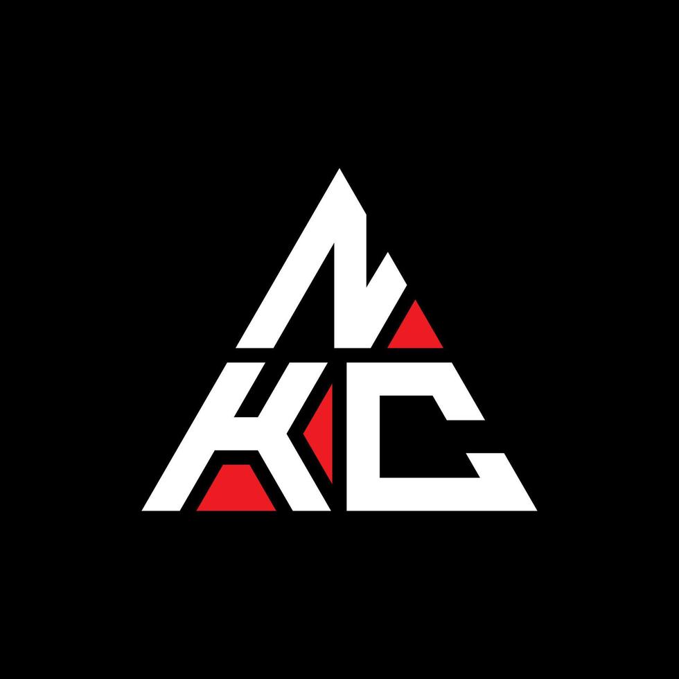 NKC triangle letter logo design with triangle shape. NKC triangle logo design monogram. NKC triangle vector logo template with red color. NKC triangular logo Simple, Elegant, and Luxurious Logo.