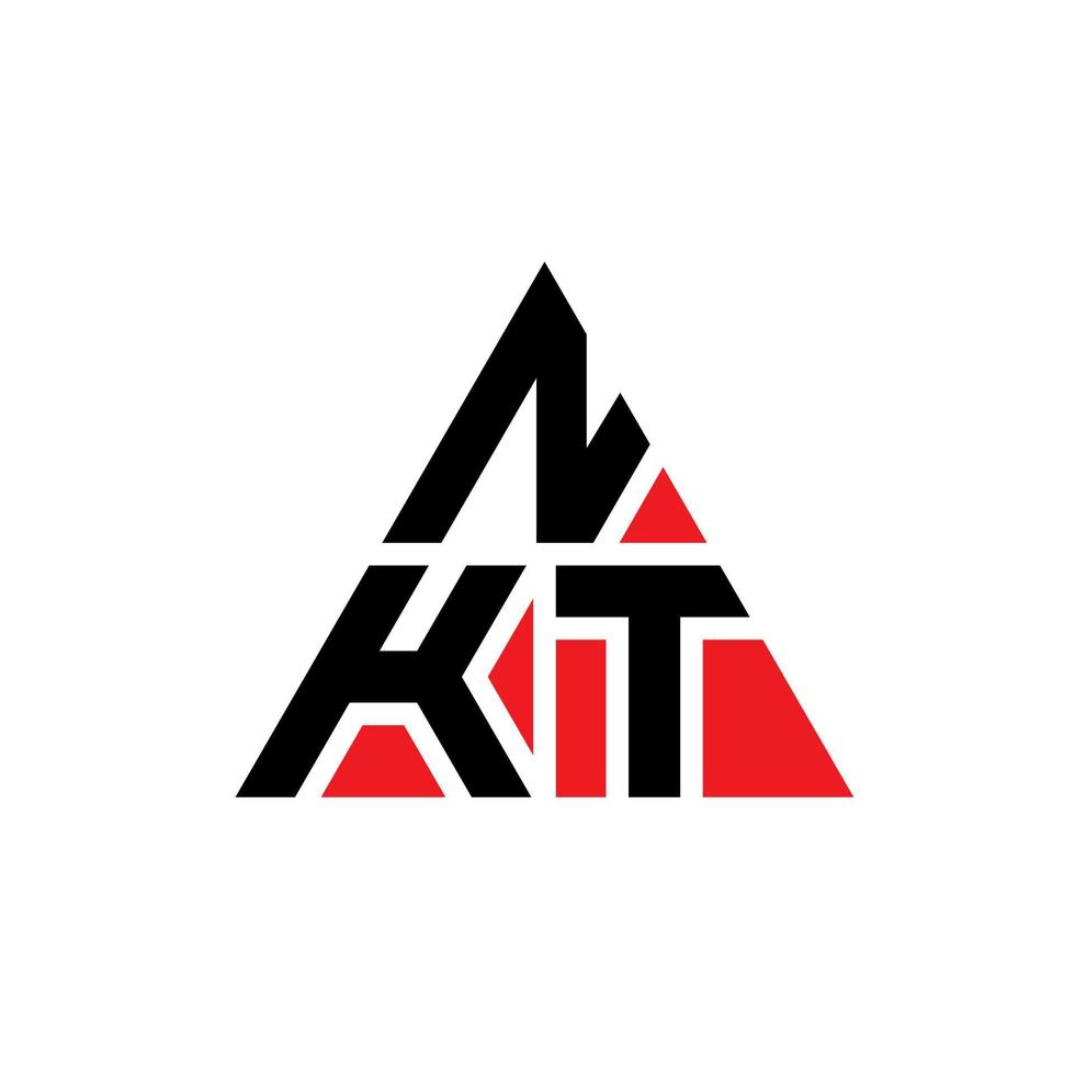 diseño de logotipo de letra triangular nkt con forma de triángulo. monograma de diseño de logotipo de triángulo nkt. plantilla de logotipo de vector de triángulo nkt con color rojo. logotipo triangular nkt logotipo simple, elegante y lujoso.