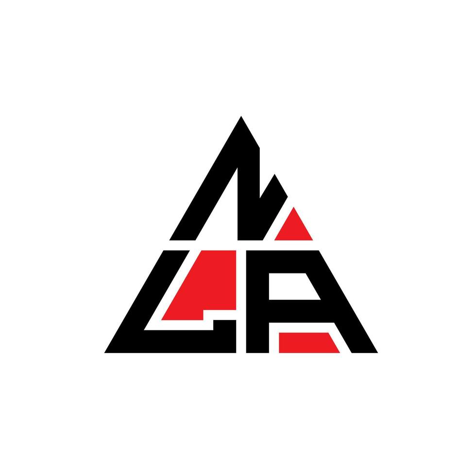 diseño de logotipo de letra triangular nla con forma de triángulo. monograma de diseño del logotipo del triángulo nla. plantilla de logotipo de vector de triángulo nla con color rojo. logotipo triangular nla logotipo simple, elegante y lujoso.