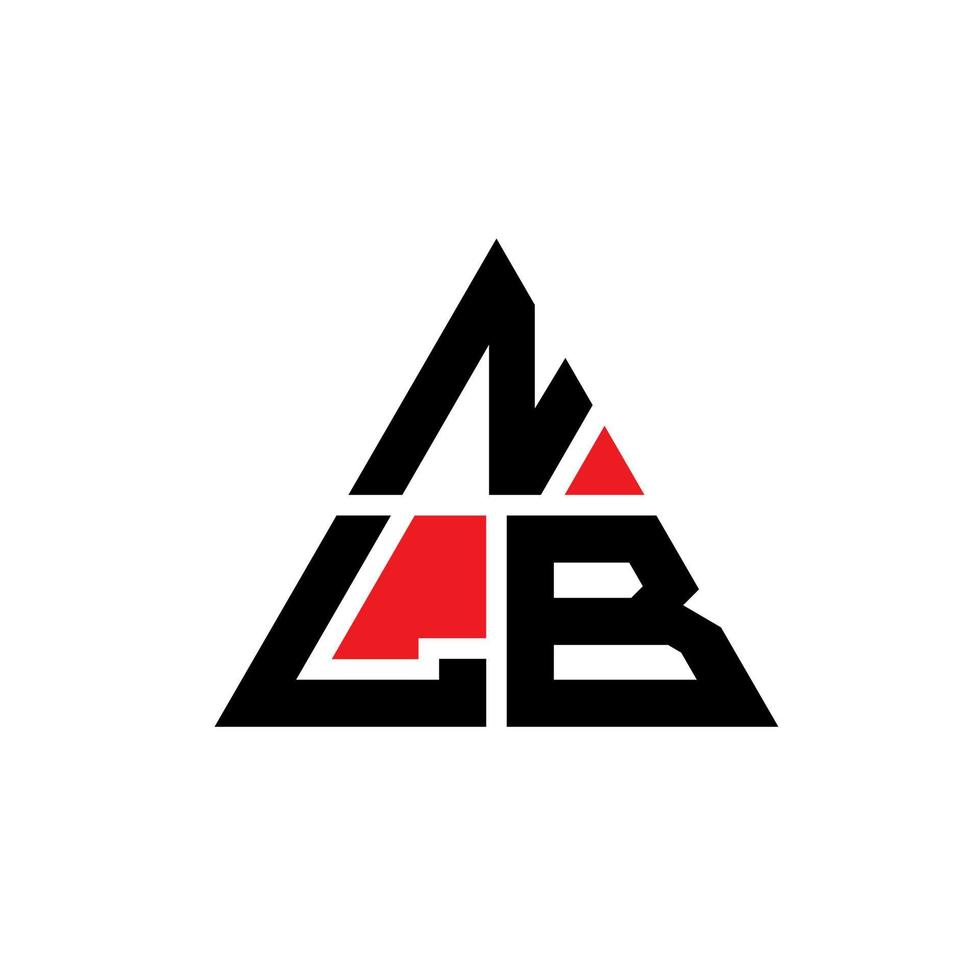 NLB triangle letter logo design with triangle shape. NLB triangle logo design monogram. NLB triangle vector logo template with red color. NLB triangular logo Simple, Elegant, and Luxurious Logo.