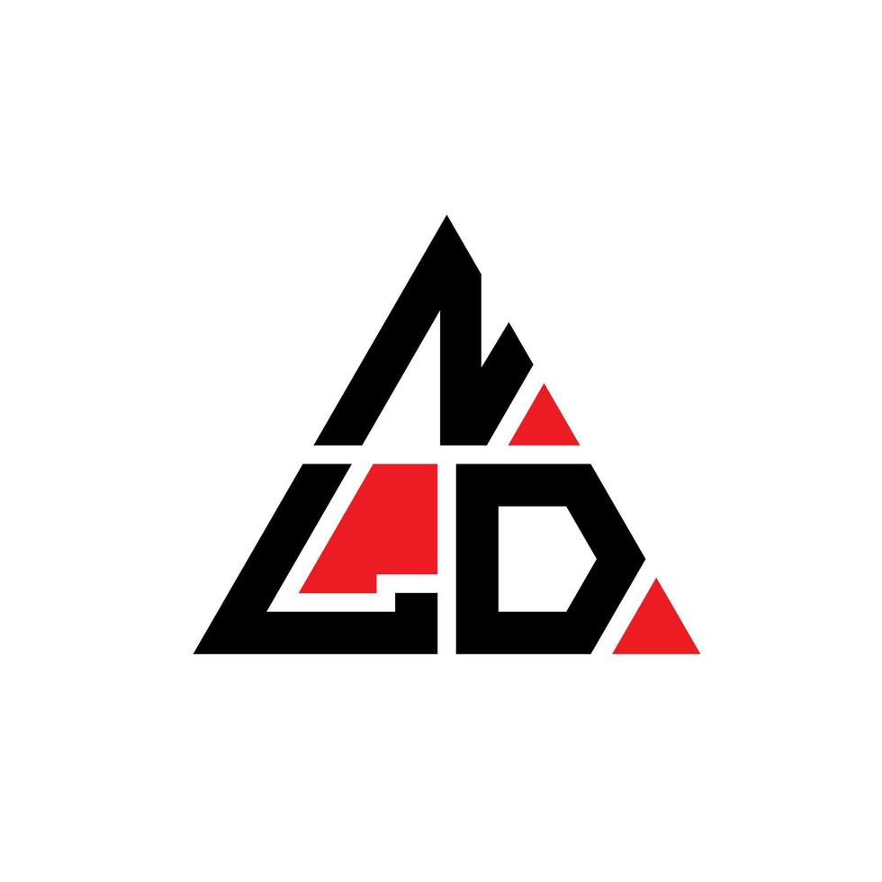 NLD triangle letter logo design with triangle shape. NLD triangle logo design monogram. NLD triangle vector logo template with red color. NLD triangular logo Simple, Elegant, and Luxurious Logo.