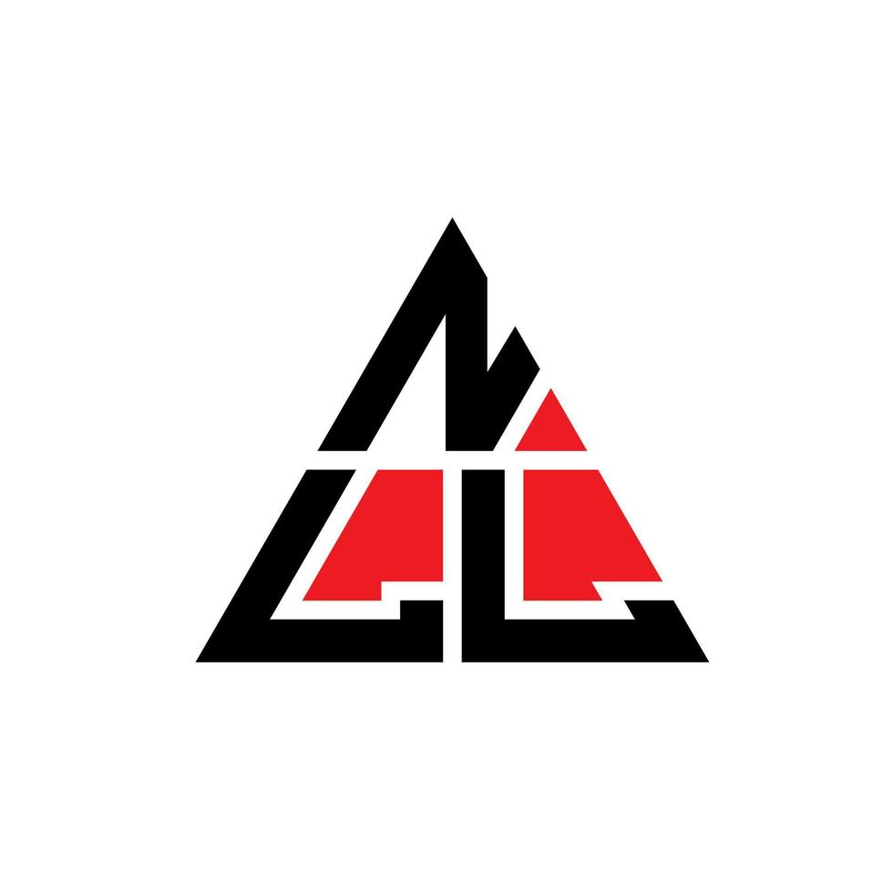 diseño de logotipo de letra triangular nll con forma de triángulo. monograma de diseño de logotipo de triángulo nll. plantilla de logotipo de vector de triángulo nll con color rojo. logotipo triangular nll logotipo simple, elegante y lujoso.