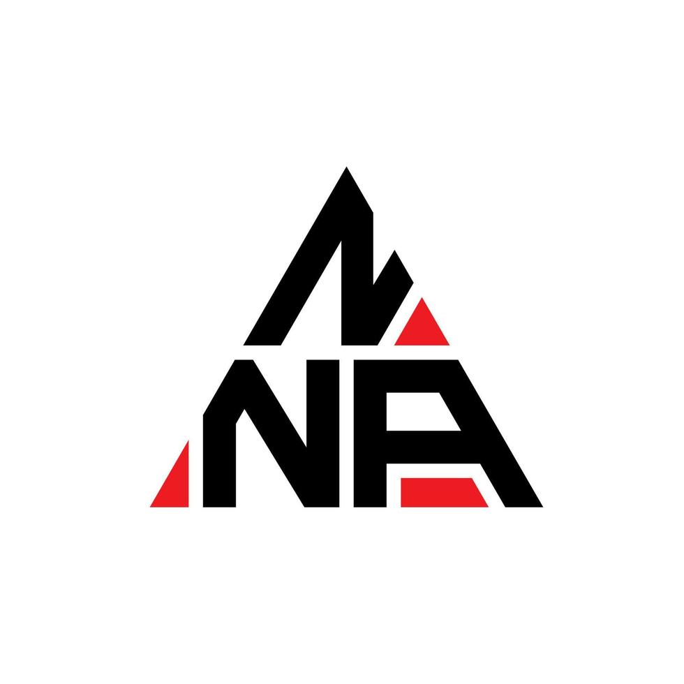 diseño del logotipo de la letra del triángulo nna con forma de triángulo. monograma de diseño del logotipo del triángulo nna. plantilla de logotipo de vector de triángulo nna con color rojo. logo triangular nna logo simple, elegante y lujoso.