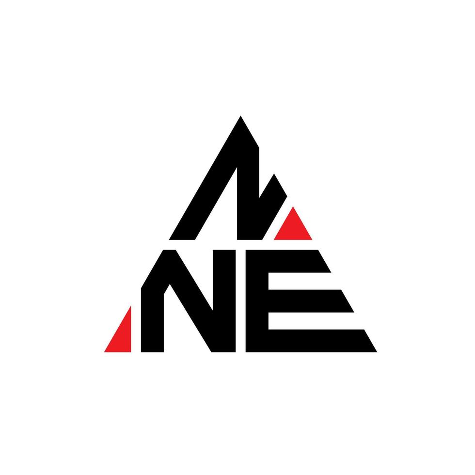 NNE triangle letter logo design with triangle shape. NNE triangle logo design monogram. NNE triangle vector logo template with red color. NNE triangular logo Simple, Elegant, and Luxurious Logo.
