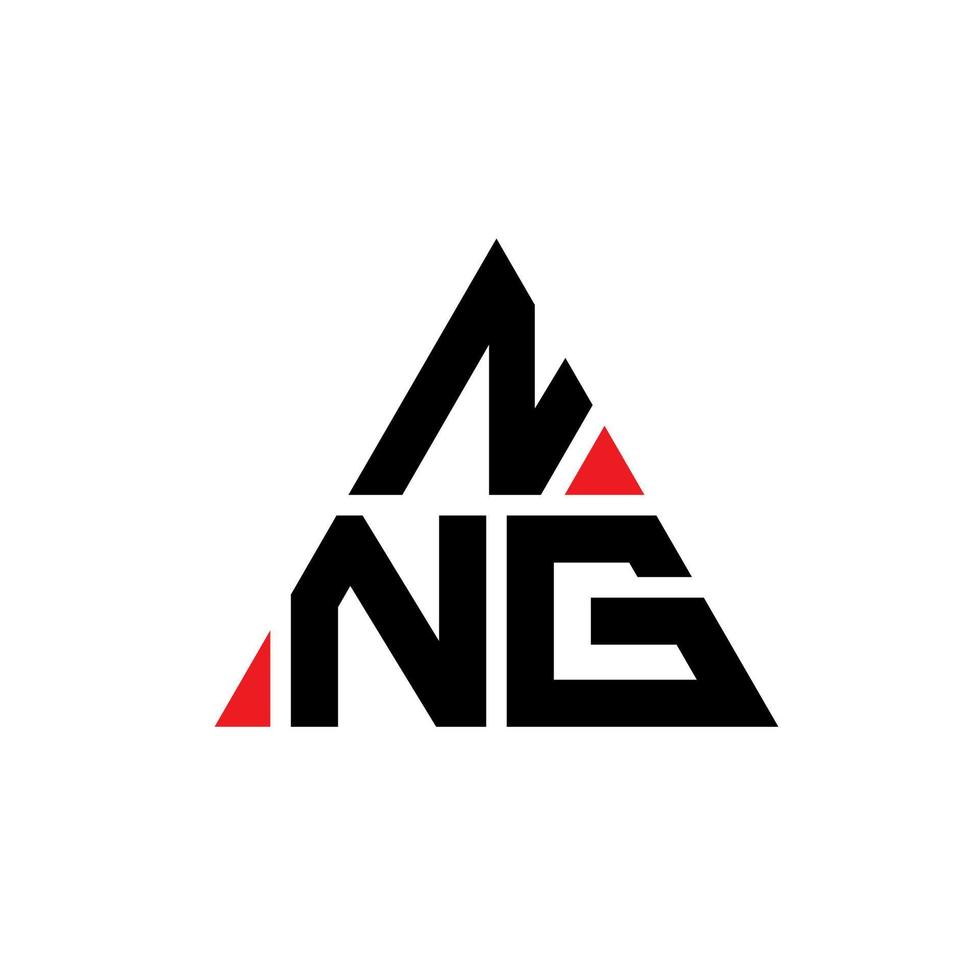 NNG triangle letter logo design with triangle shape. NNG triangle logo design monogram. NNG triangle vector logo template with red color. NNG triangular logo Simple, Elegant, and Luxurious Logo.