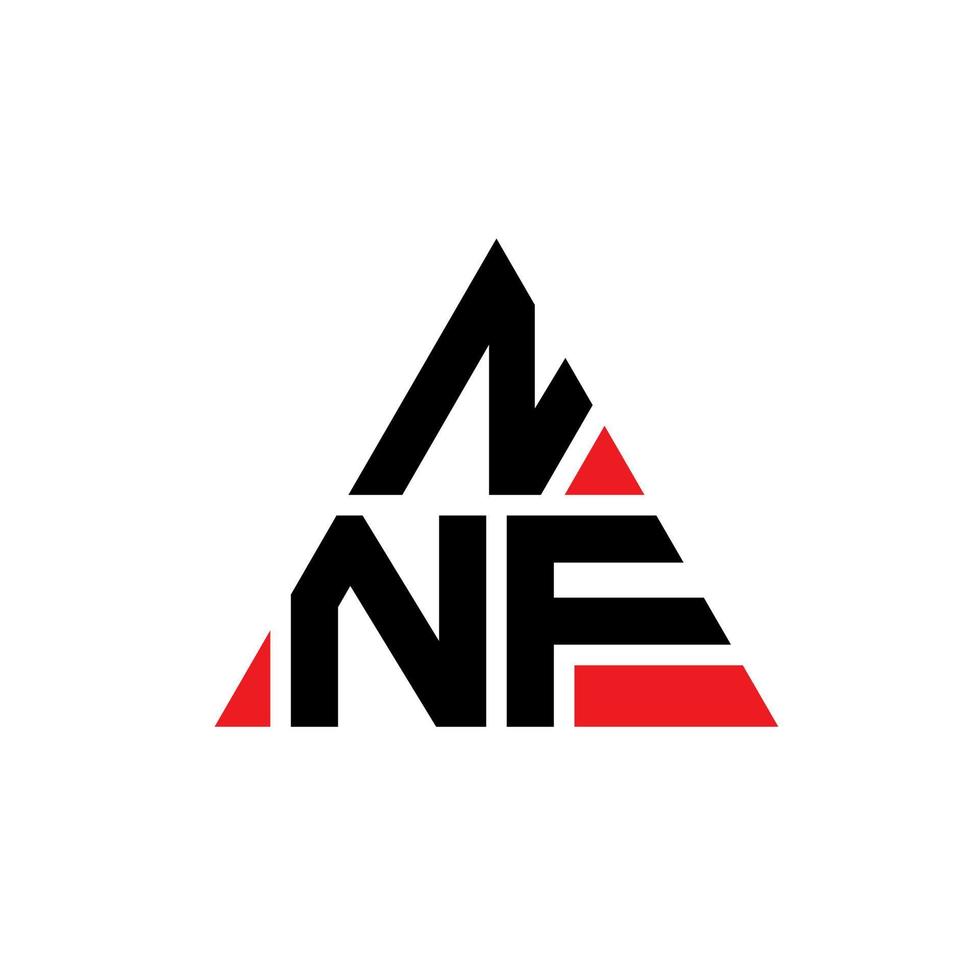 NNF triangle letter logo design with triangle shape. NNF triangle logo design monogram. NNF triangle vector logo template with red color. NNF triangular logo Simple, Elegant, and Luxurious Logo.