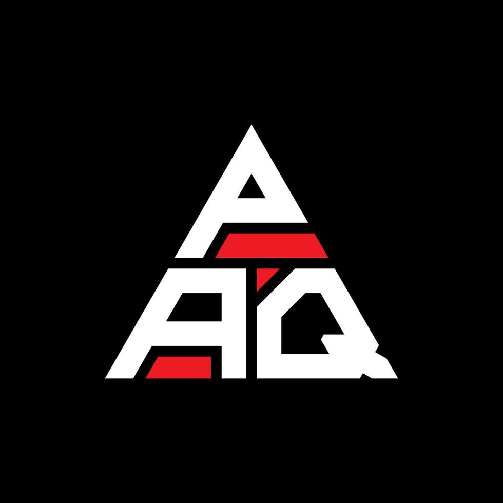 diseño de logotipo de letra triangular paq con forma de triángulo. monograma de diseño de logotipo de triángulo paq. plantilla de logotipo de vector de triángulo paq con color rojo. logo triangular paq logo simple, elegante y lujoso.