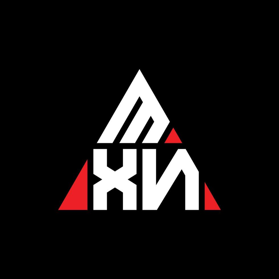 diseño de logotipo de letra triangular mxn con forma de triángulo. monograma de diseño de logotipo de triángulo mxn. plantilla de logotipo de vector de triángulo mxn con color rojo. logotipo triangular mxn logotipo simple, elegante y lujoso.