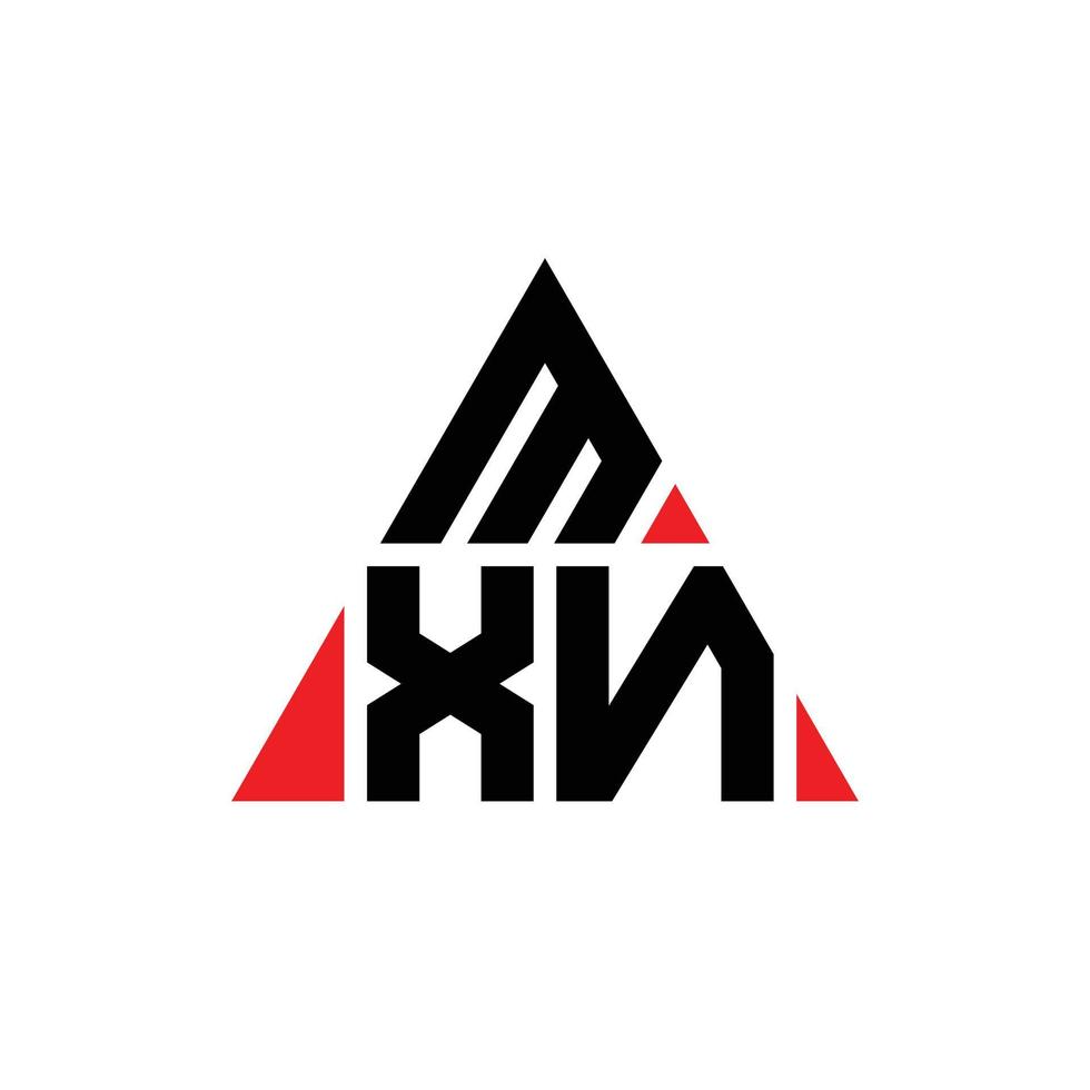 diseño de logotipo de letra triangular mxn con forma de triángulo. monograma de diseño de logotipo de triángulo mxn. plantilla de logotipo de vector de triángulo mxn con color rojo. logotipo triangular mxn logotipo simple, elegante y lujoso.