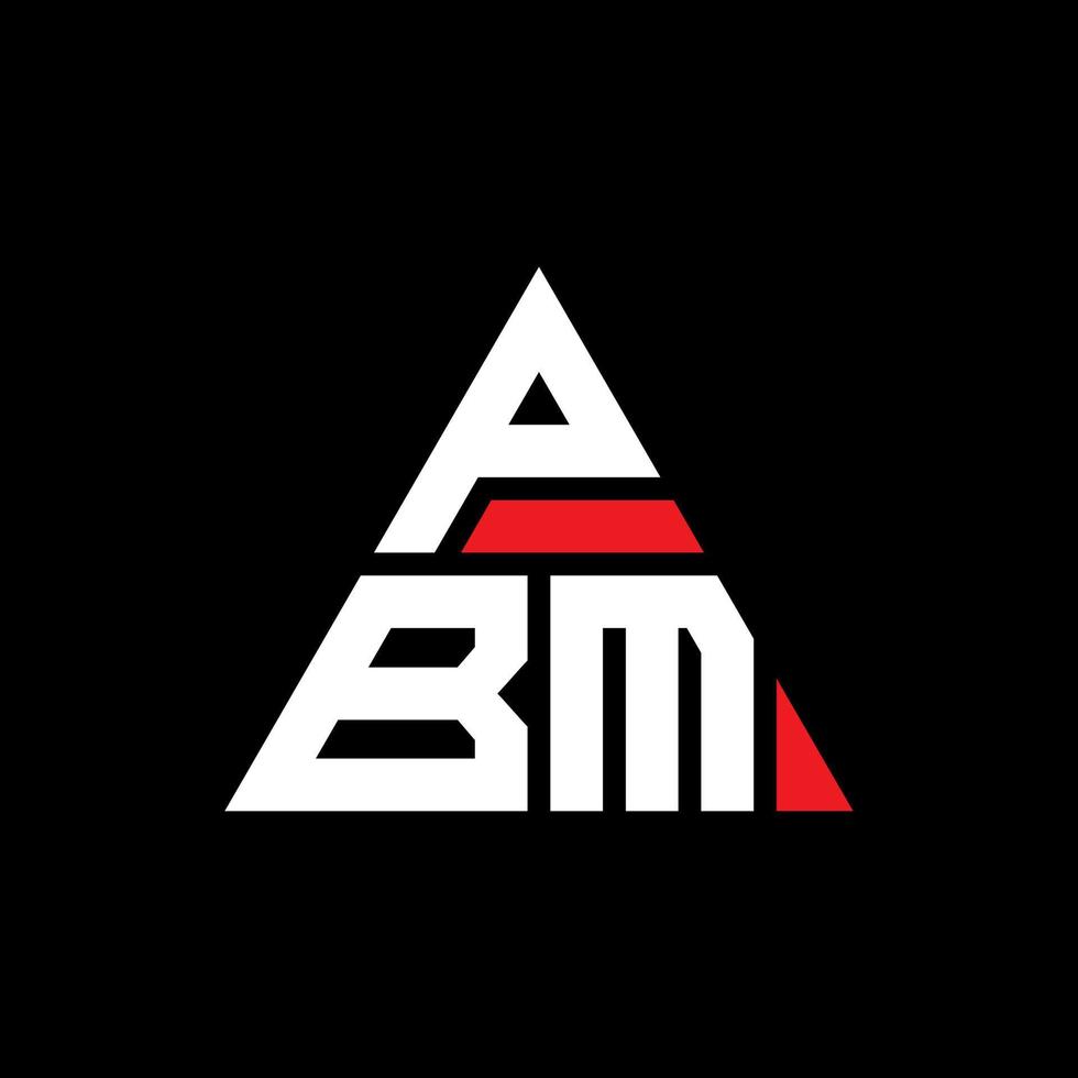 PBM triangle letter logo design with triangle shape. PBM triangle logo design monogram. PBM triangle vector logo template with red color. PBM triangular logo Simple, Elegant, and Luxurious Logo.