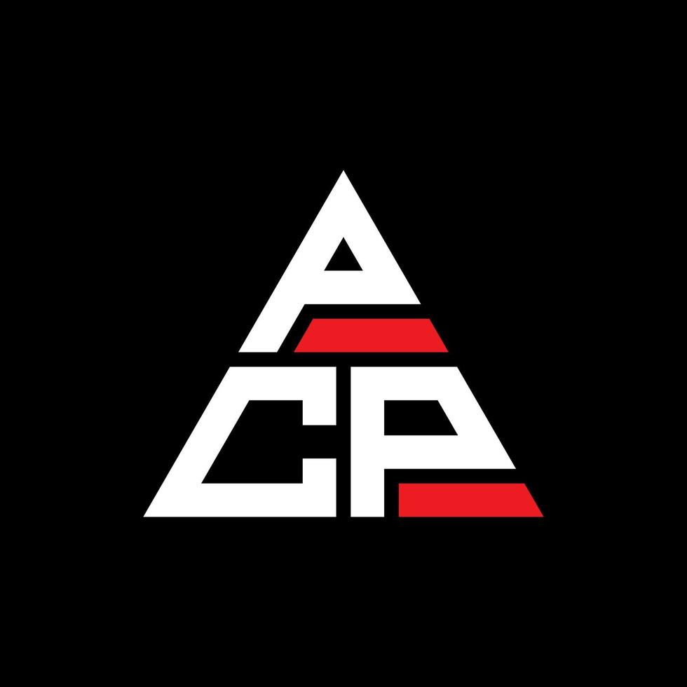 diseño de logotipo de letra de triángulo pcp con forma de triángulo. monograma de diseño del logotipo del triángulo pcp. plantilla de logotipo de vector de triángulo pcp con color rojo. logo triangular pcp logo simple, elegante y lujoso.