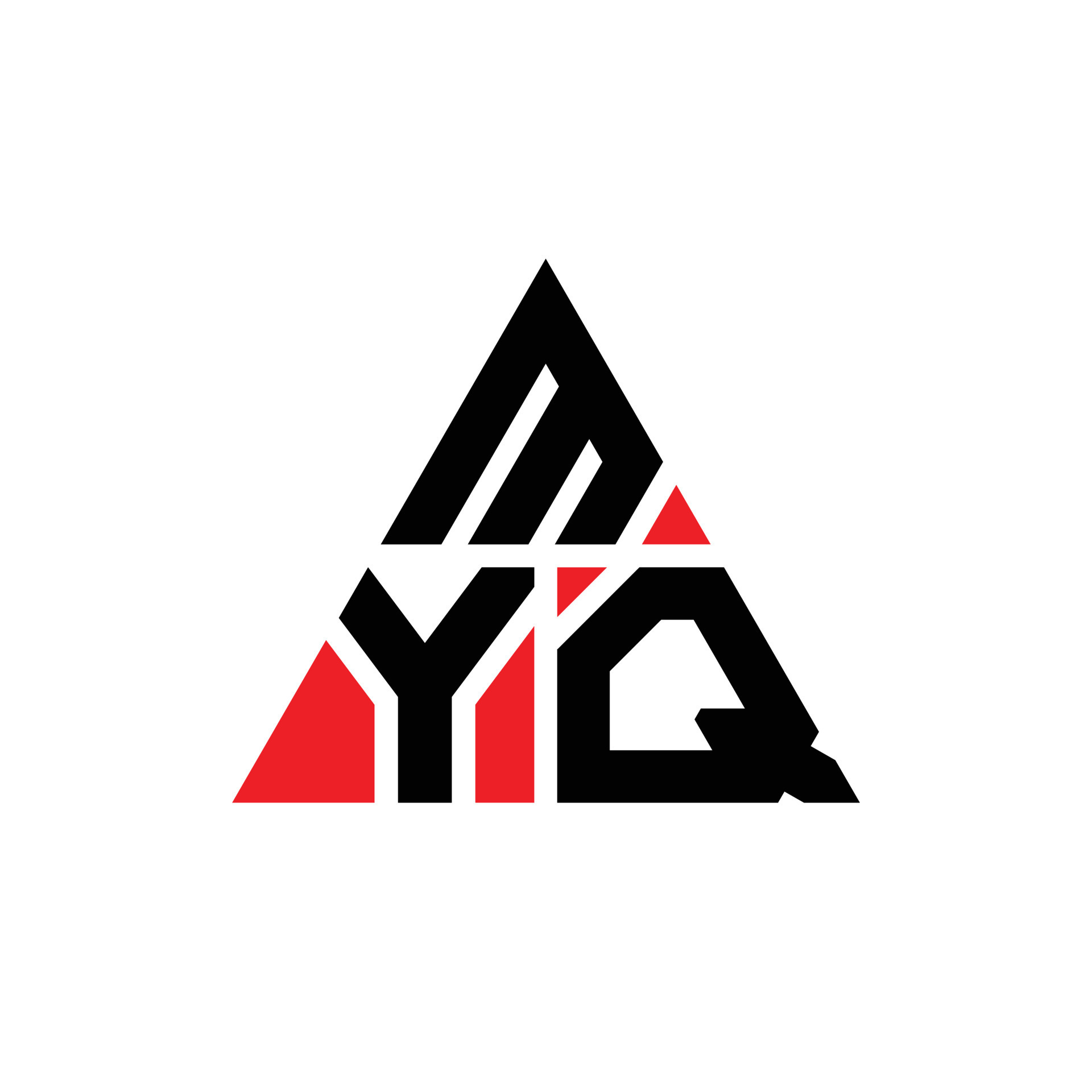 Diseño de logotipo de letra triangular myq con forma de triángulo