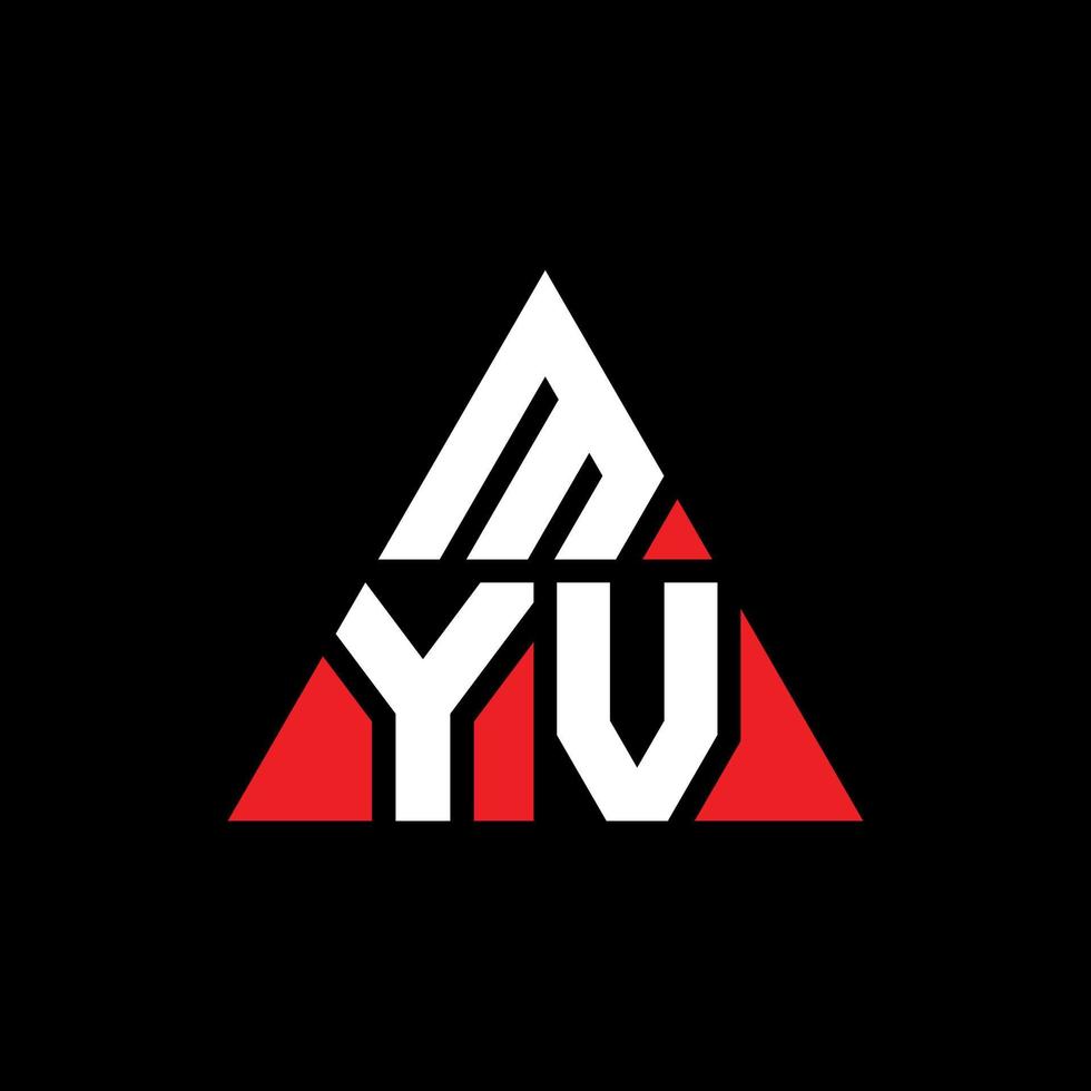 Diseño de logotipo de letra triangular myv con forma de triángulo. monograma de diseño del logotipo del triángulo myv. plantilla de logotipo de vector de triángulo myv con color rojo. logotipo triangular myv logotipo simple, elegante y lujoso.