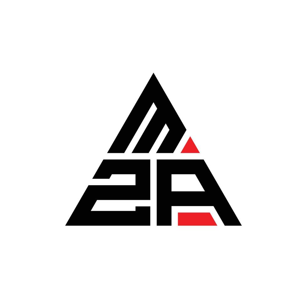 Diseño de logotipo de letra triangular mza con forma de triángulo. monograma de diseño de logotipo de triángulo mza. plantilla de logotipo de vector de triángulo mza con color rojo. logotipo triangular mza logotipo simple, elegante y lujoso.