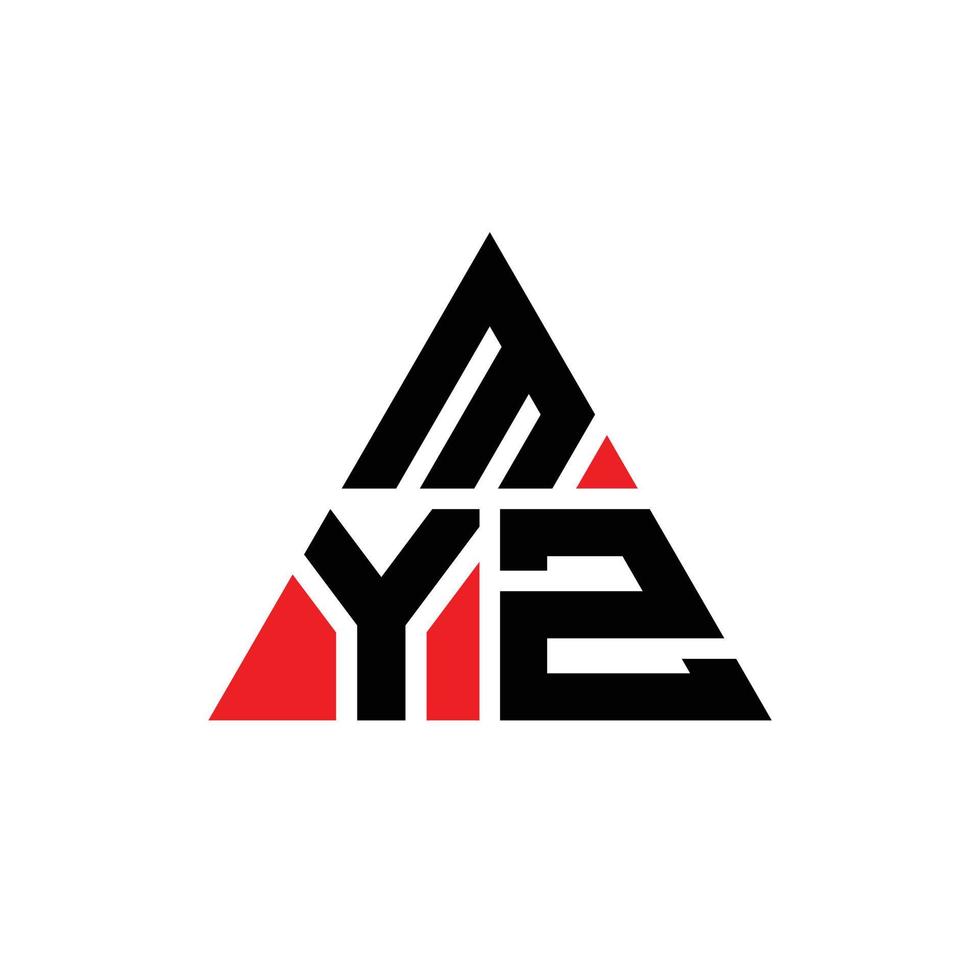 Diseño de logotipo de letra triangular myz con forma de triángulo. monograma de diseño del logotipo del triángulo myz. plantilla de logotipo de vector de triángulo myz con color rojo. logotipo triangular myz logotipo simple, elegante y lujoso.