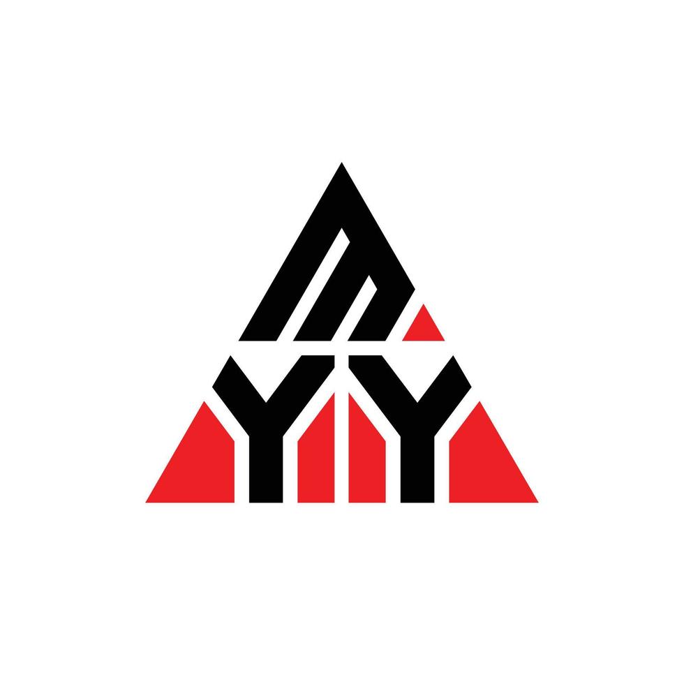 myy diseño de logotipo de letra triangular con forma de triángulo. monograma de diseño del logotipo del triángulo myy. myy plantilla de logotipo de vector de triángulo con color rojo. logotipo triangular myy logotipo simple, elegante y lujoso.