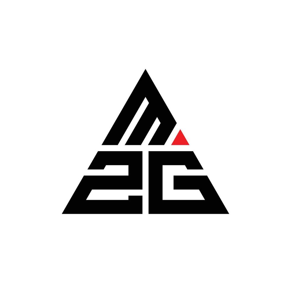 mzg diseño de logotipo de letra triangular con forma de triángulo. monograma de diseño de logotipo de triángulo mzg. Plantilla de logotipo de vector de triángulo mzg con color rojo. logotipo triangular mzg logotipo simple, elegante y lujoso.