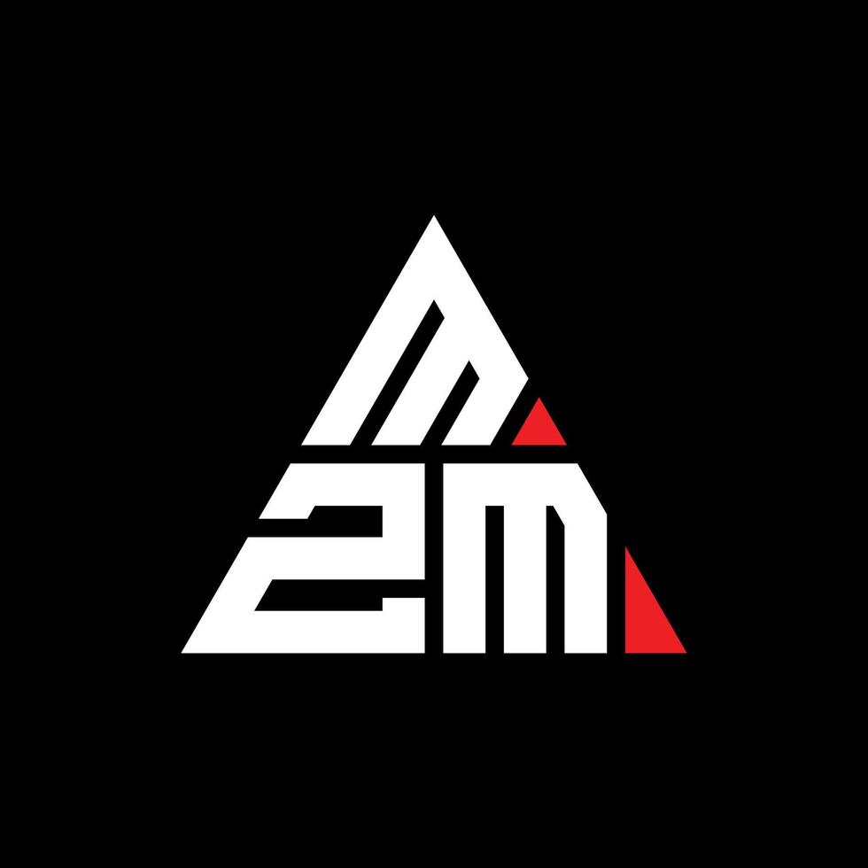 MZM triangle letter logo design with triangle shape. MZM triangle logo design monogram. MZM triangle vector logo template with red color. MZM triangular logo Simple, Elegant, and Luxurious Logo.
