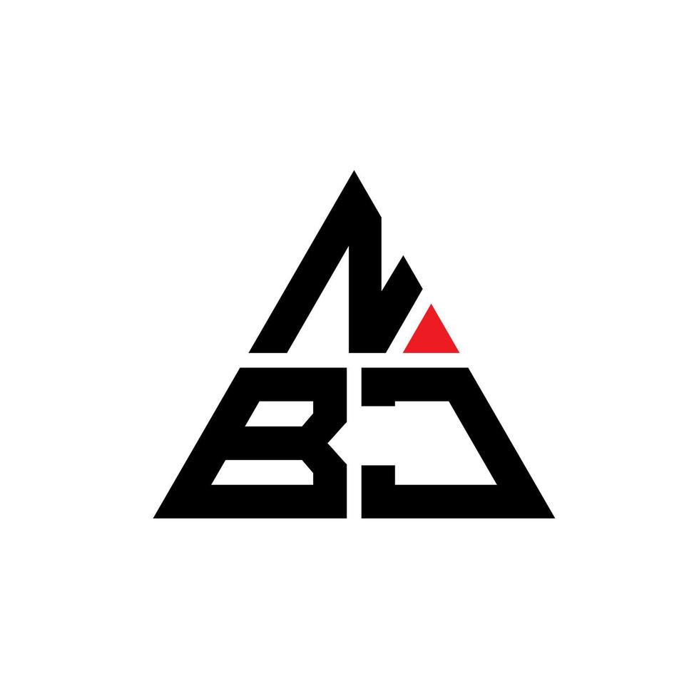 Diseño de logotipo de letra triangular nbj con forma de triángulo. monograma de diseño de logotipo de triángulo nbj. plantilla de logotipo de vector de triángulo nbj con color rojo. logotipo triangular nbj logotipo simple, elegante y lujoso.