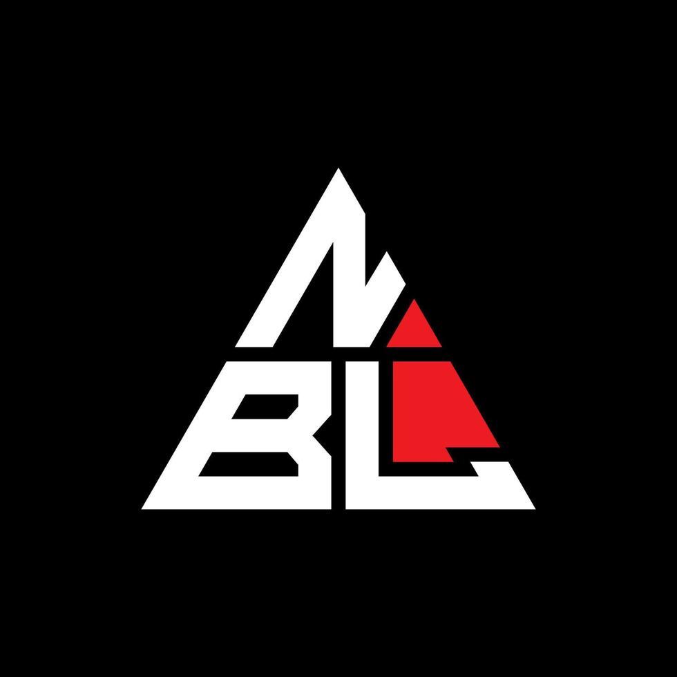NBL triangle letter logo design with triangle shape. NBL triangle logo design monogram. NBL triangle vector logo template with red color. NBL triangular logo Simple, Elegant, and Luxurious Logo.