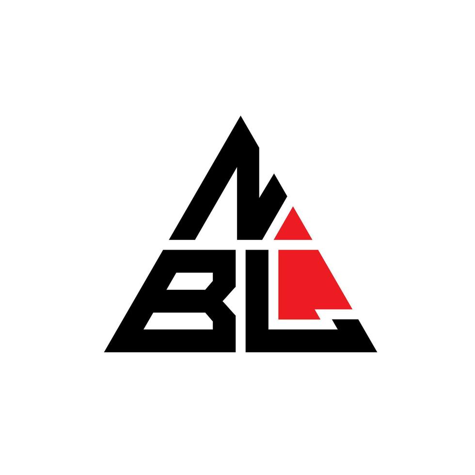 diseño de logotipo de letra triangular nbl con forma de triángulo. monograma de diseño de logotipo de triángulo nbl. plantilla de logotipo de vector de triángulo nbl con color rojo. logotipo triangular nbl logotipo simple, elegante y lujoso.