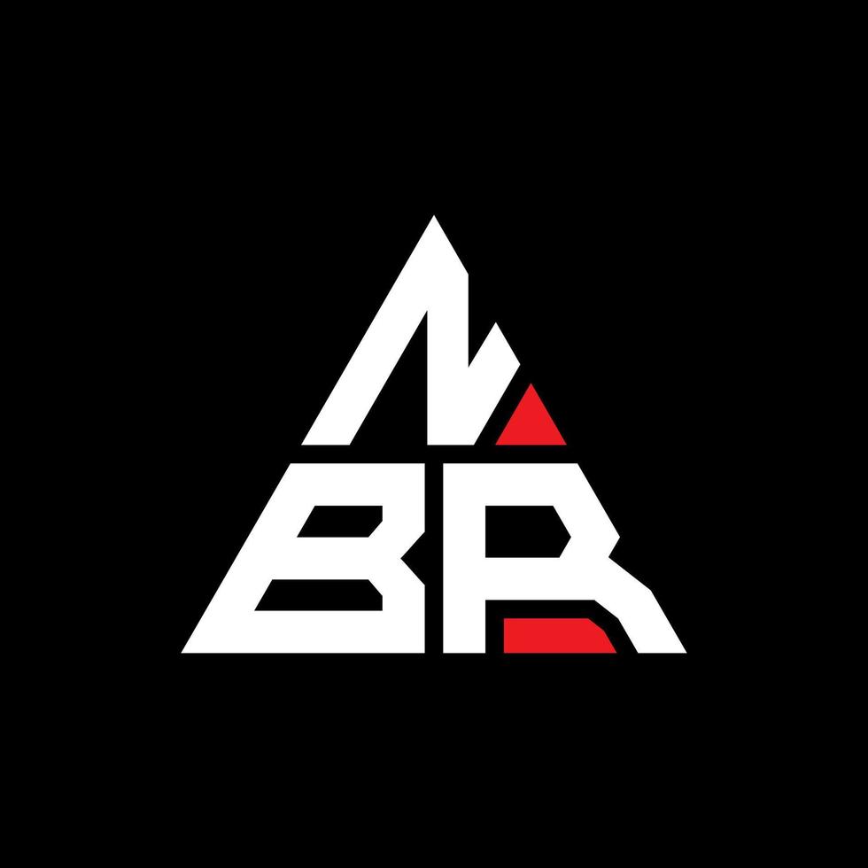 Diseño de logotipo de letra triangular nbr con forma de triángulo. monograma de diseño de logotipo de triángulo nbr. plantilla de logotipo de vector de triángulo nbr con color rojo. logotipo triangular nbr logotipo simple, elegante y lujoso.