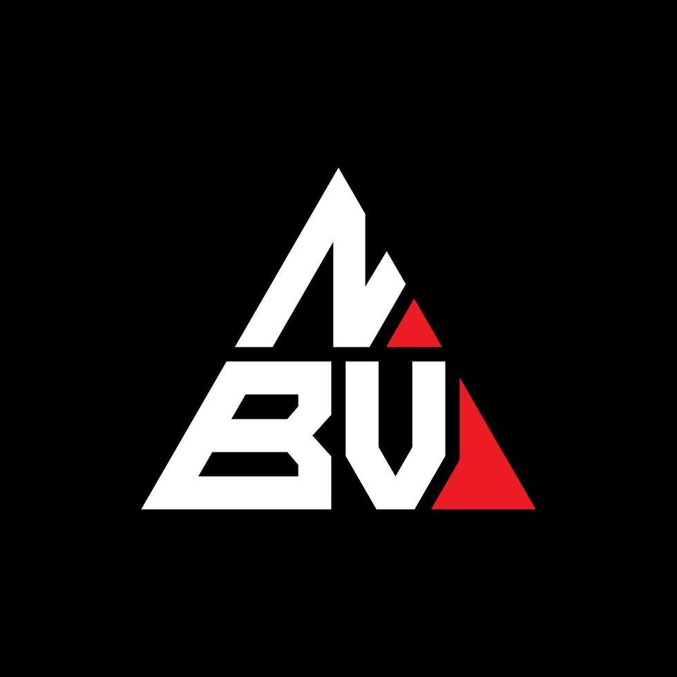 NBV triangle letter logo design with triangle shape. NBV triangle logo design monogram. NBV triangle vector logo template with red color. NBV triangular logo Simple, Elegant, and Luxurious Logo.
