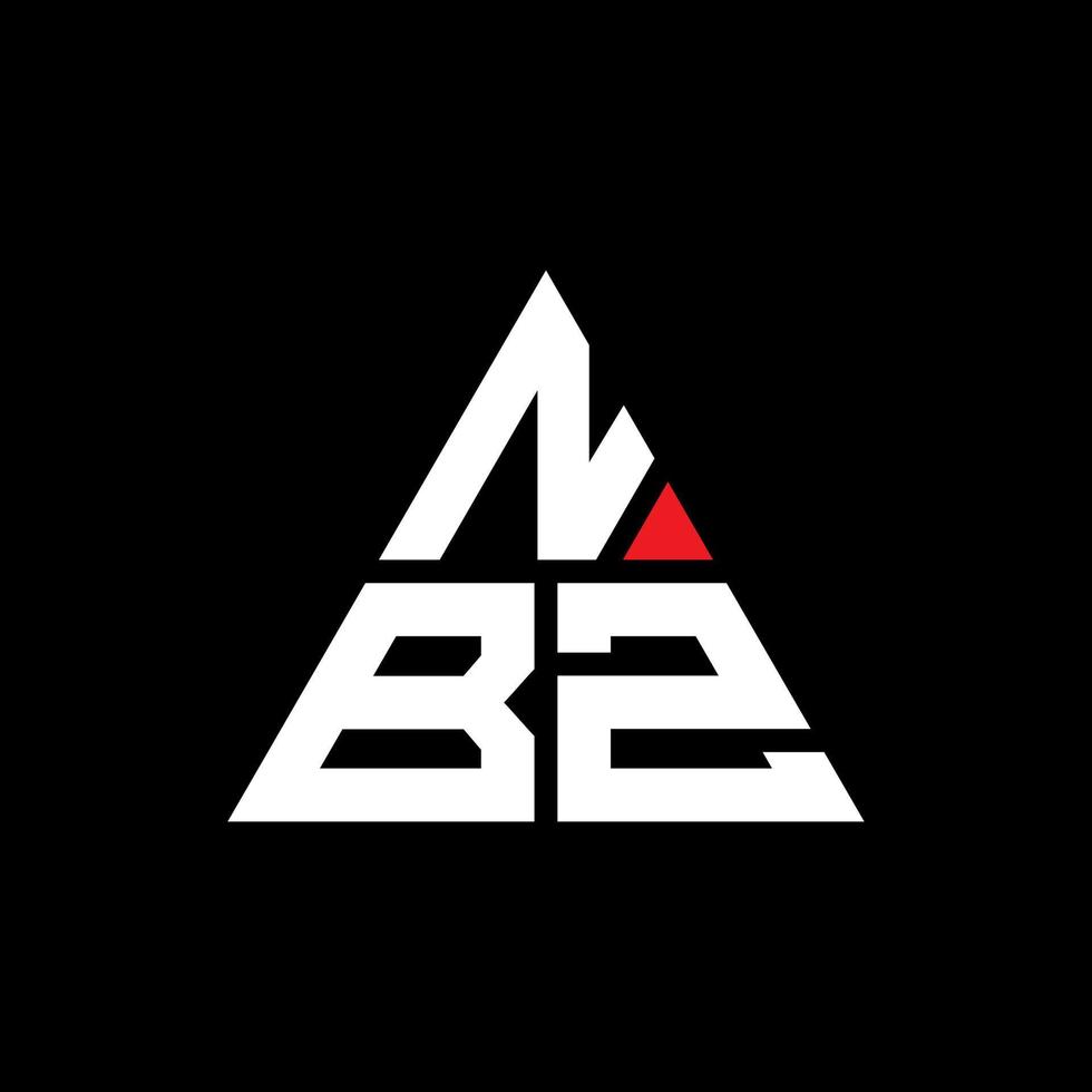 diseño de logotipo de letra triangular nbz con forma de triángulo. monograma de diseño de logotipo de triángulo nbz. plantilla de logotipo de vector de triángulo nbz con color rojo. logotipo triangular nbz logotipo simple, elegante y lujoso.