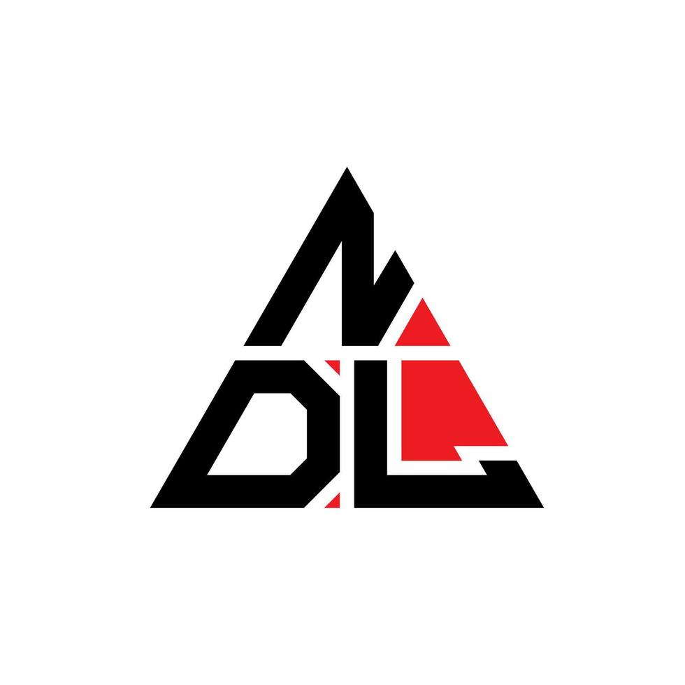 diseño de logotipo de letra triangular ndl con forma de triángulo. monograma de diseño de logotipo de triángulo ndl. plantilla de logotipo de vector de triángulo ndl con color rojo. logotipo triangular ndl logotipo simple, elegante y lujoso.