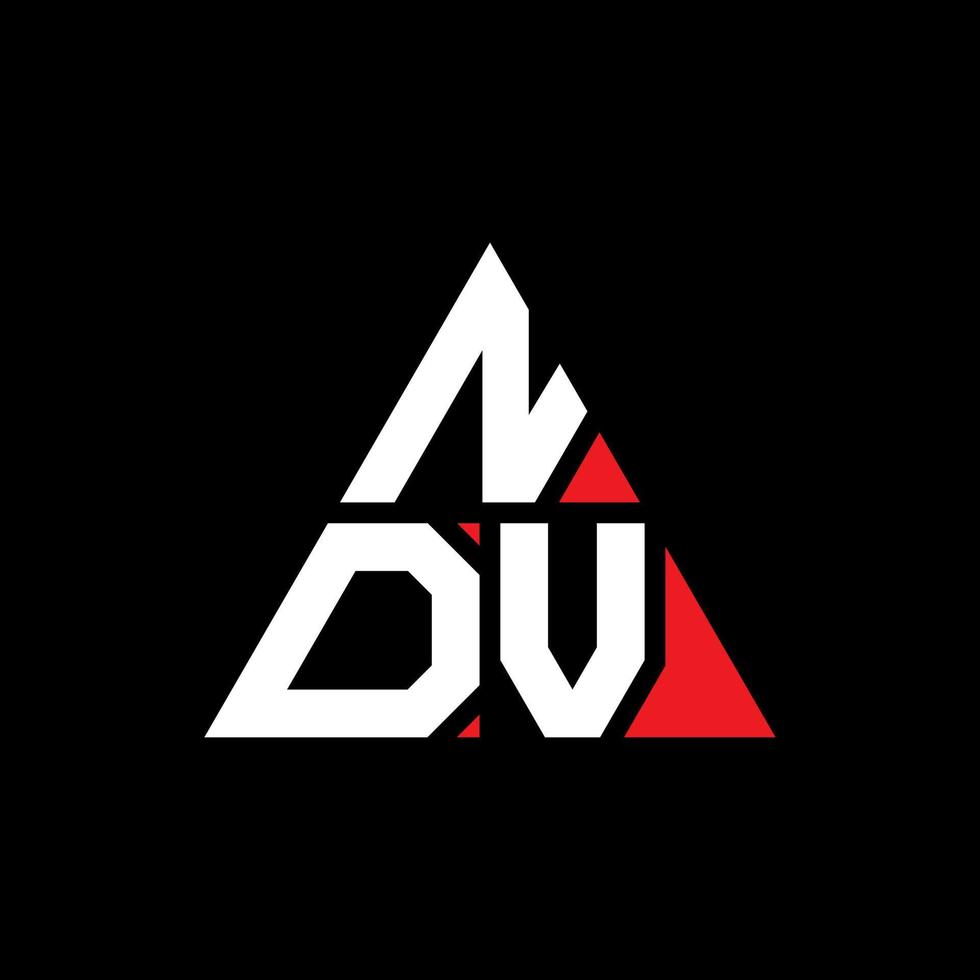 diseño de logotipo de letra triangular ndv con forma de triángulo. monograma de diseño del logotipo del triángulo ndv. plantilla de logotipo de vector de triángulo ndv con color rojo. logotipo triangular ndv logotipo simple, elegante y lujoso.