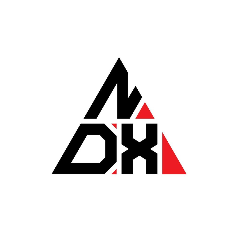 Diseño de logotipo de letra triangular ndx con forma de triángulo. monograma de diseño del logotipo del triángulo ndx. plantilla de logotipo de vector de triángulo ndx con color rojo. logotipo triangular ndx logotipo simple, elegante y lujoso.