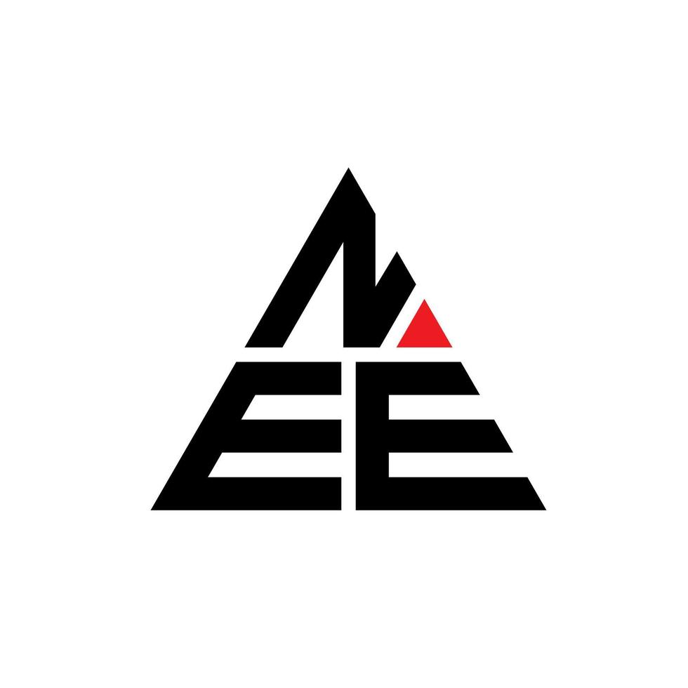 diseño de logotipo de letra de triángulo nee con forma de triángulo. monograma de diseño de logotipo de triángulo nee. plantilla de logotipo de vector de triángulo nee con color rojo. logotipo triangular nee logotipo simple, elegante y lujoso.