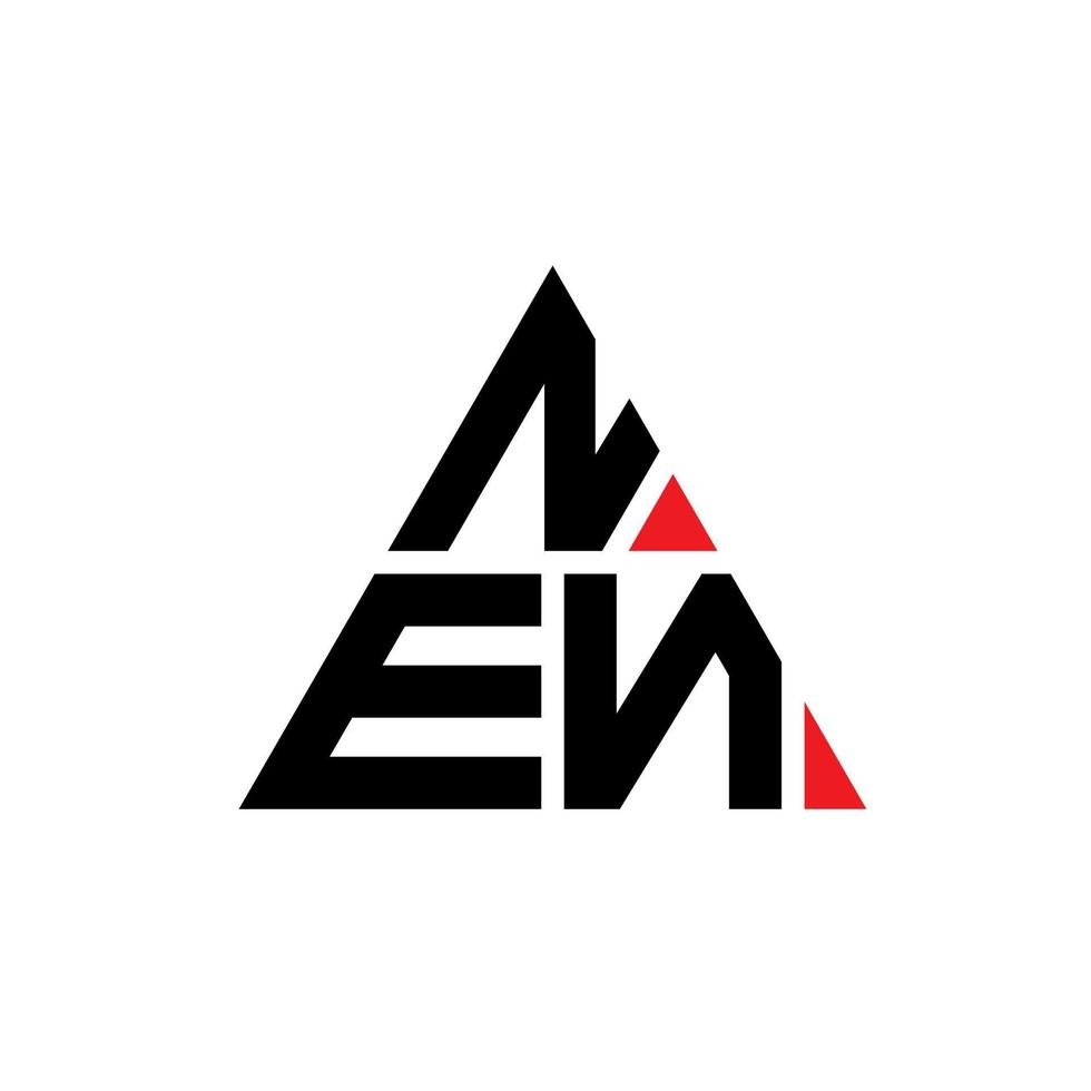 NEN triangle letter logo design with triangle shape. NEN triangle logo design monogram. NEN triangle vector logo template with red color. NEN triangular logo Simple, Elegant, and Luxurious Logo.