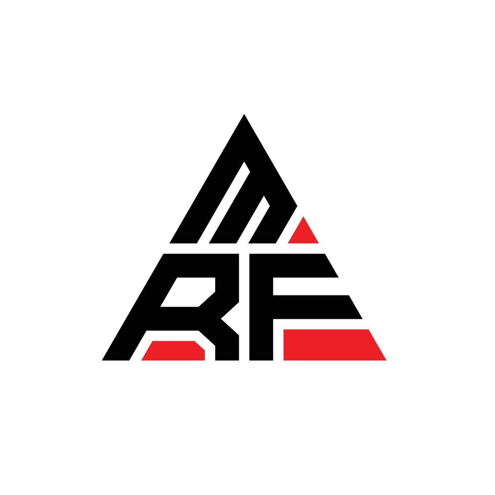 MRF triangle letter logo design with triangle shape. MRF triangle logo design monogram. MRF triangle vector logo template with red color. MRF triangular logo Simple, Elegant, and Luxurious Logo.