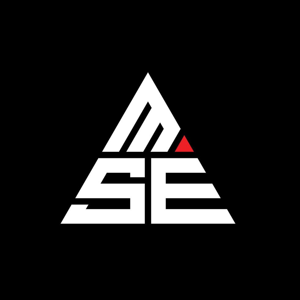 MSE triangle letter logo design with triangle shape. MSE triangle logo design monogram. MSE triangle vector logo template with red color. MSE triangular logo Simple, Elegant, and Luxurious Logo.
