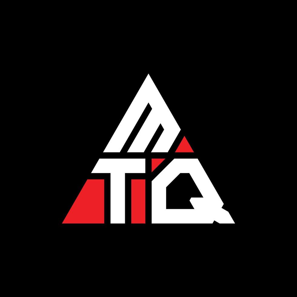 Diseño de logotipo de letra triangular mtq con forma de triángulo. monograma de diseño del logotipo del triángulo mtq. plantilla de logotipo de vector de triángulo mtq con color rojo. logotipo triangular mtq logotipo simple, elegante y lujoso.