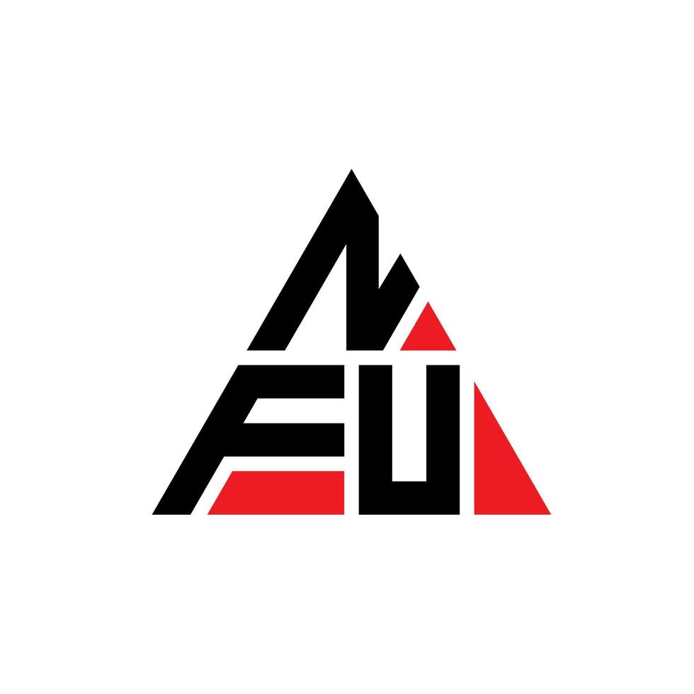diseño de logotipo de letra triangular nfu con forma de triángulo. monograma de diseño del logotipo del triángulo nfu. plantilla de logotipo de vector de triángulo nfu con color rojo. logotipo triangular nfu logotipo simple, elegante y lujoso.