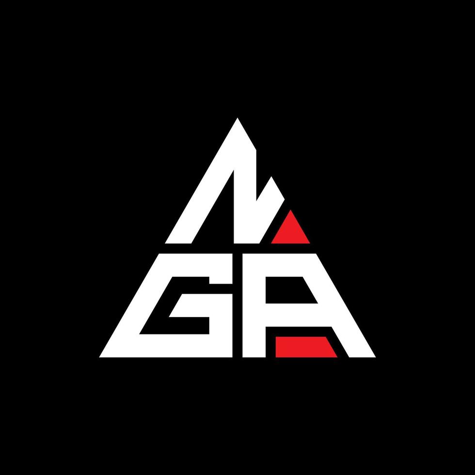 NGA triangle letter logo design with triangle shape. NGA triangle logo design monogram. NGA triangle vector logo template with red color. NGA triangular logo Simple, Elegant, and Luxurious Logo.