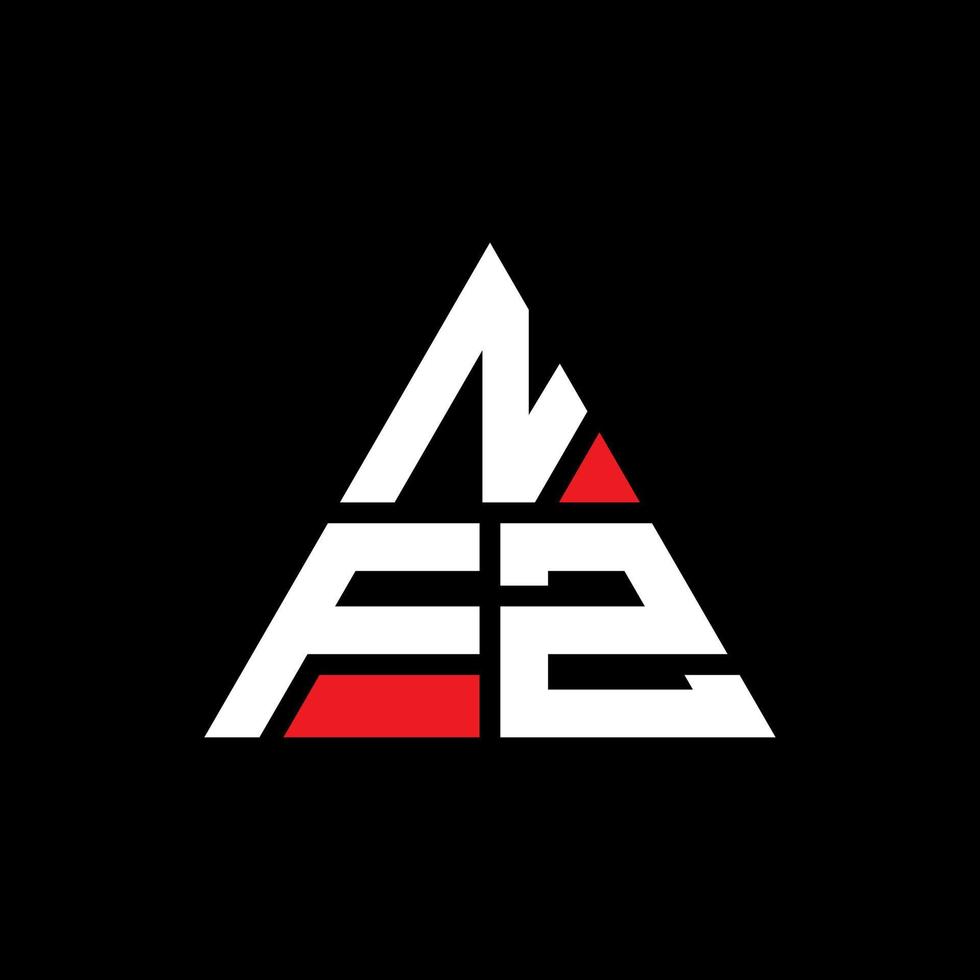 NFZ triangle letter logo design with triangle shape. NFZ triangle logo design monogram. NFZ triangle vector logo template with red color. NFZ triangular logo Simple, Elegant, and Luxurious Logo.
