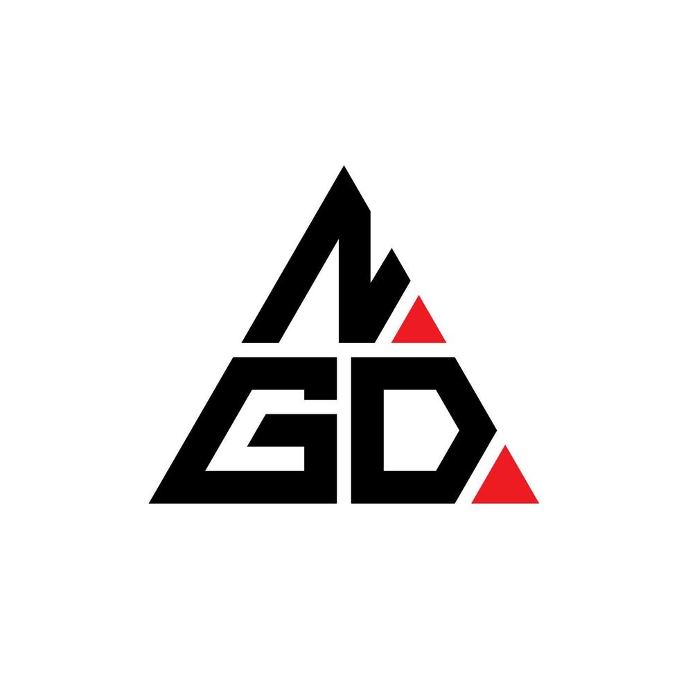 NGD triangle letter logo design with triangle shape. NGD triangle logo design monogram. NGD triangle vector logo template with red color. NGD triangular logo Simple, Elegant, and Luxurious Logo.