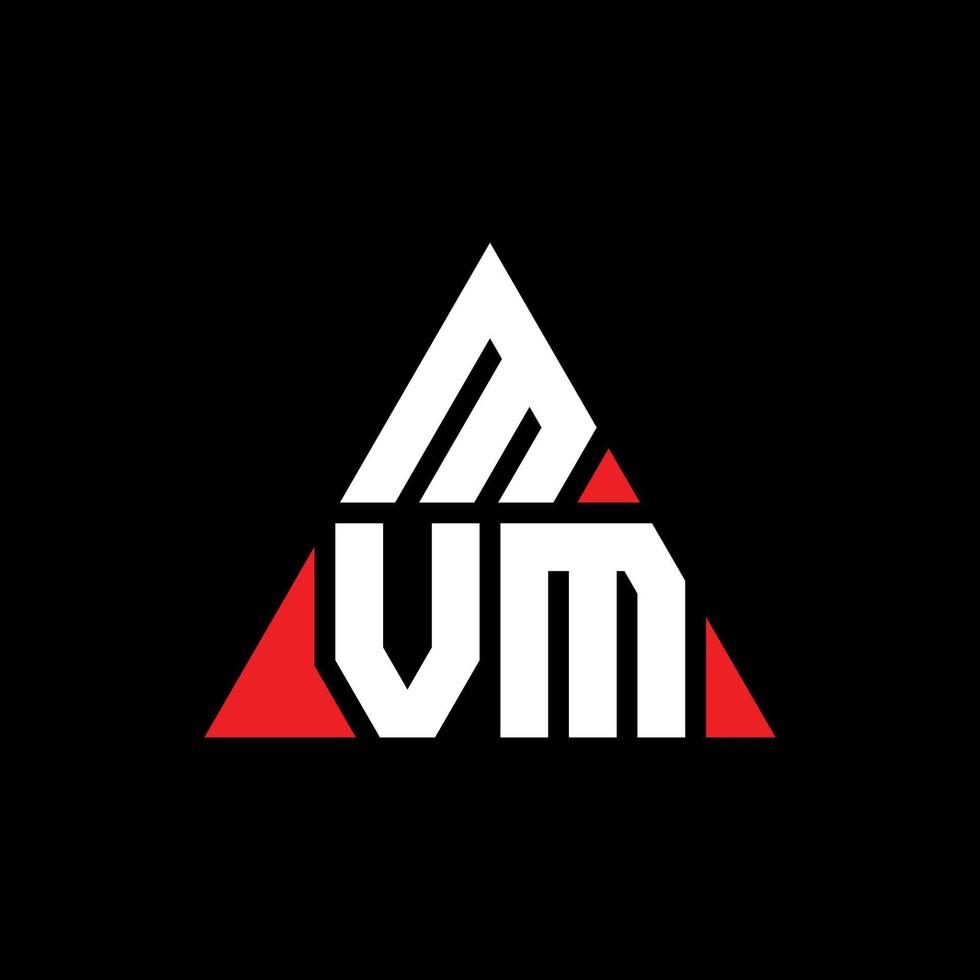 Diseño de logotipo de letra triangular mvm con forma de triángulo. monograma de diseño de logotipo de triángulo mvm. plantilla de logotipo de vector de triángulo mvm con color rojo. logotipo triangular mvm logotipo simple, elegante y lujoso.