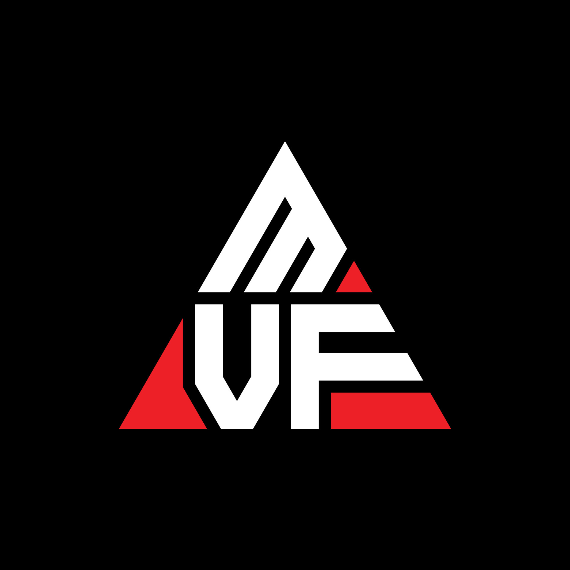 MVF triangle letter logo design with triangle shape. MVF triangle logo